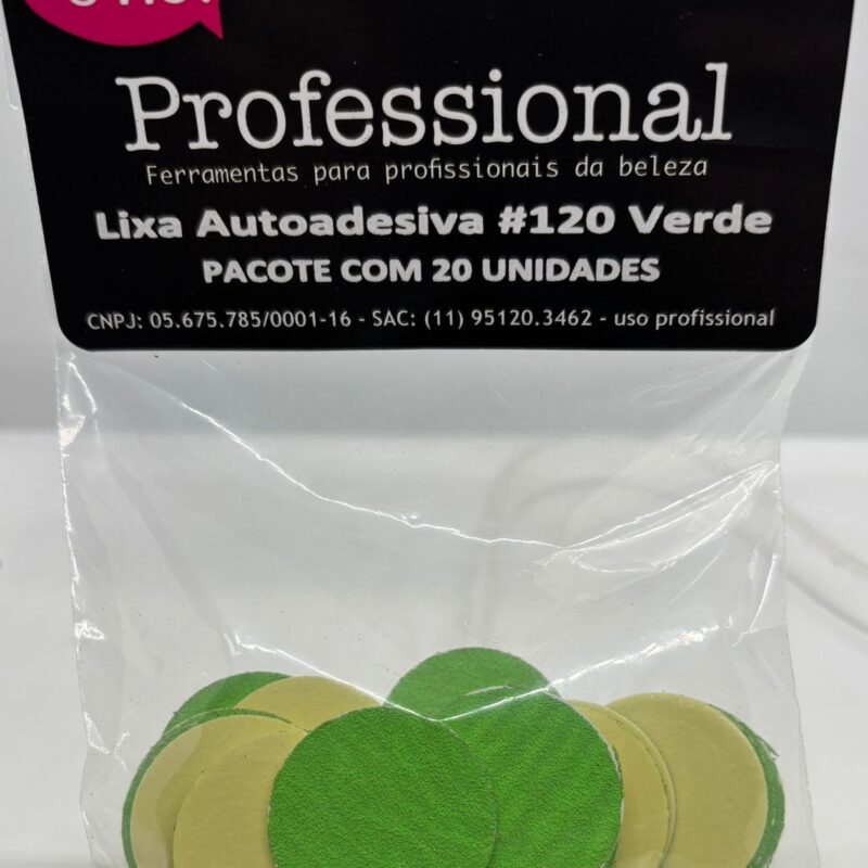 Lixa autoadesiva #120 Verde c/ 20